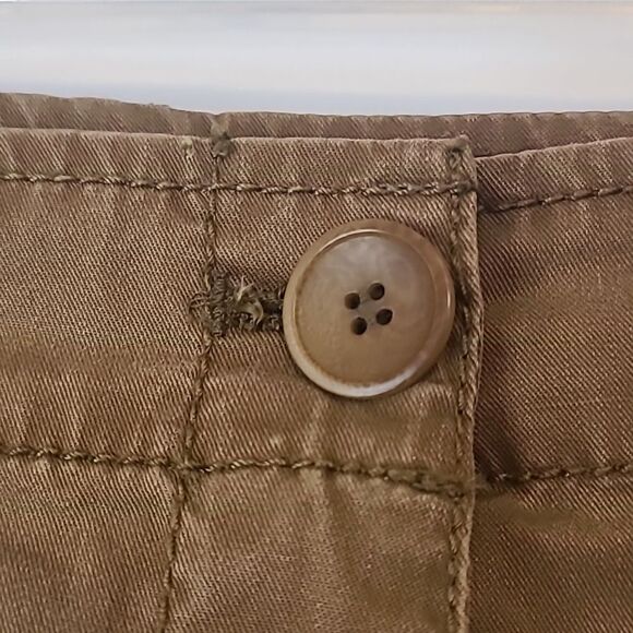 Eileen Fisher Cotton Tencel Twill Cargo Pocket Olive Khaki Mini Skirt Size S - Picture 5 of 12